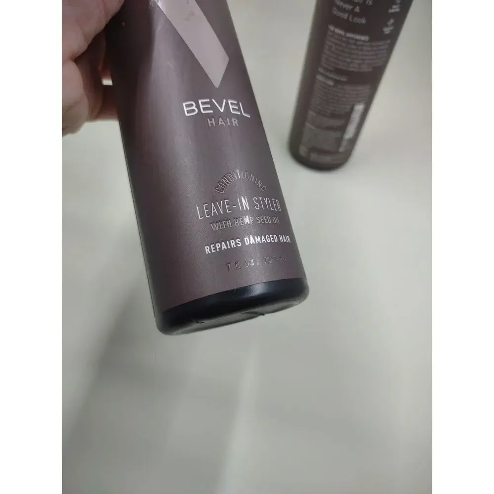 Bevel Hair 7 oz Conditioning Leave In Styler With Hemp Seed Oil NEW pack of 2